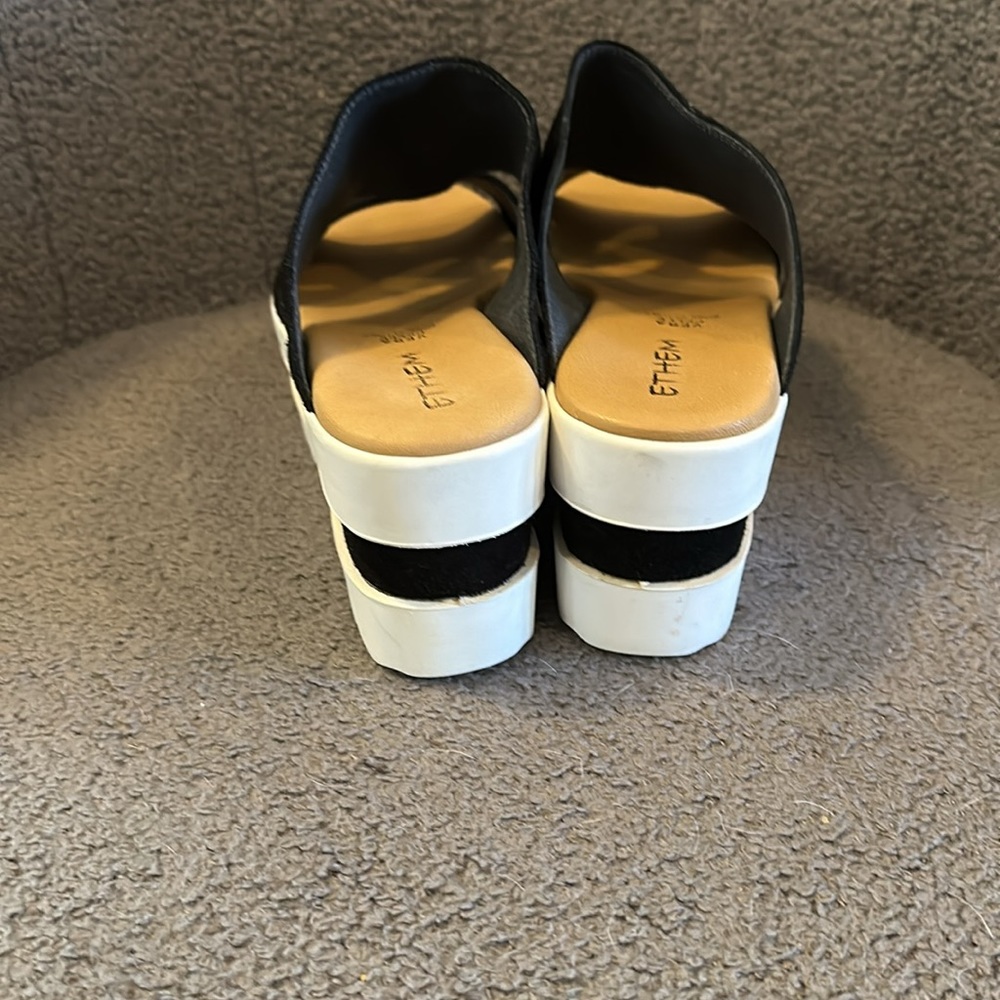 Ethem Black and White Platform sandals - Picture 4 of 5